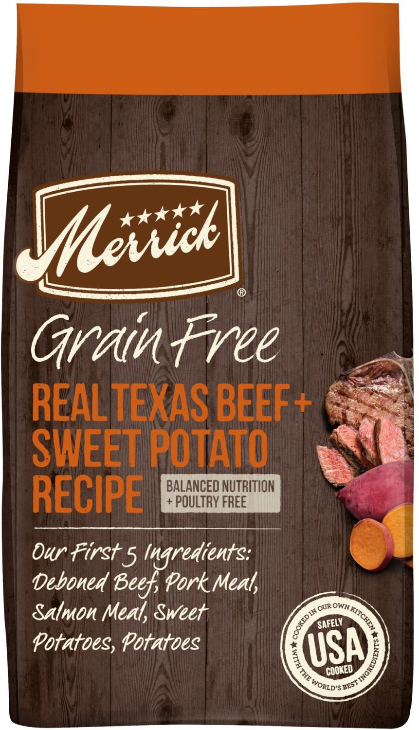 Merrick Real Texas Beef + Sweet Potato Recipe Grain-Free Adult Dry Dog Food