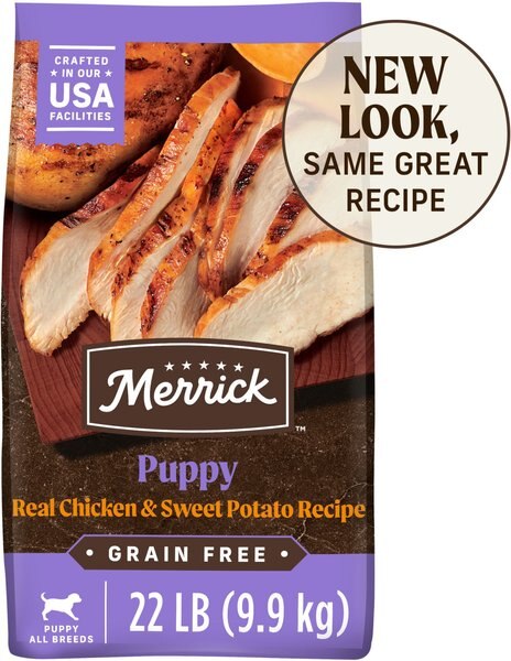 Merrick Grain-Free Dry Puppy Food Real Chicken & Sweet Potato Recipe, 22-lb bag slide 1 of 9