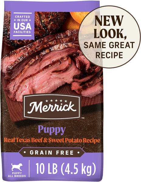 Merrick Grain-Free Dry Puppy Food Real Beef & Sweet Potato Recipe, 10-lb bag slide 1 of 10