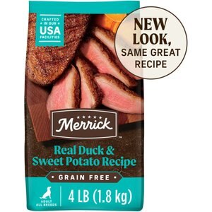 Merrick Grain-Free Dry Dog Food Real Duck & Sweet Potato Recipe, 4-lb bag