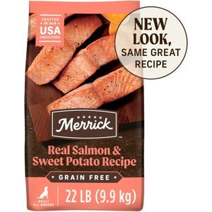 Merrick Grain-Free Chicken-Free Real Salmon & Sweet Potato Recipe Dry Dog Food, 22-lb bag