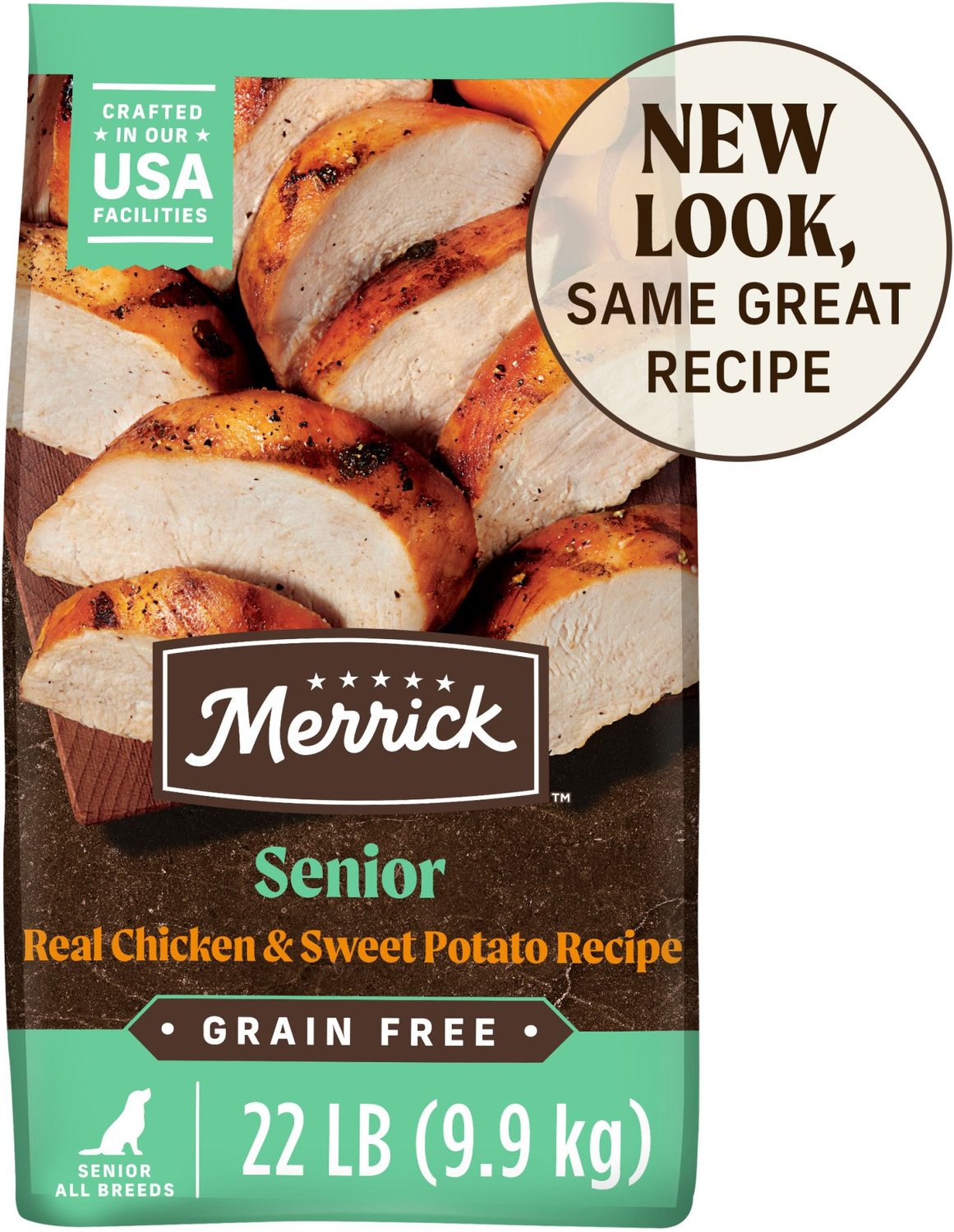 Merrick Grain Free Senior Dry Dog Food Real Chicken & Sweet Potato Recipe, 22lb bag