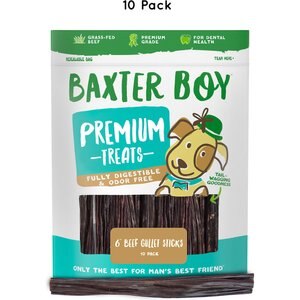 Baxter Boy Premium Beef Gullet Sticks 6" Dog Treats, 10 count