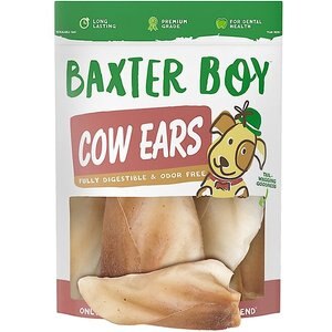 Baxter Boy Natural Cow Ears Dog Treats, 15 count