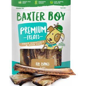 Baxter Boy Beef Rib Bone Dog Treats, 10 count