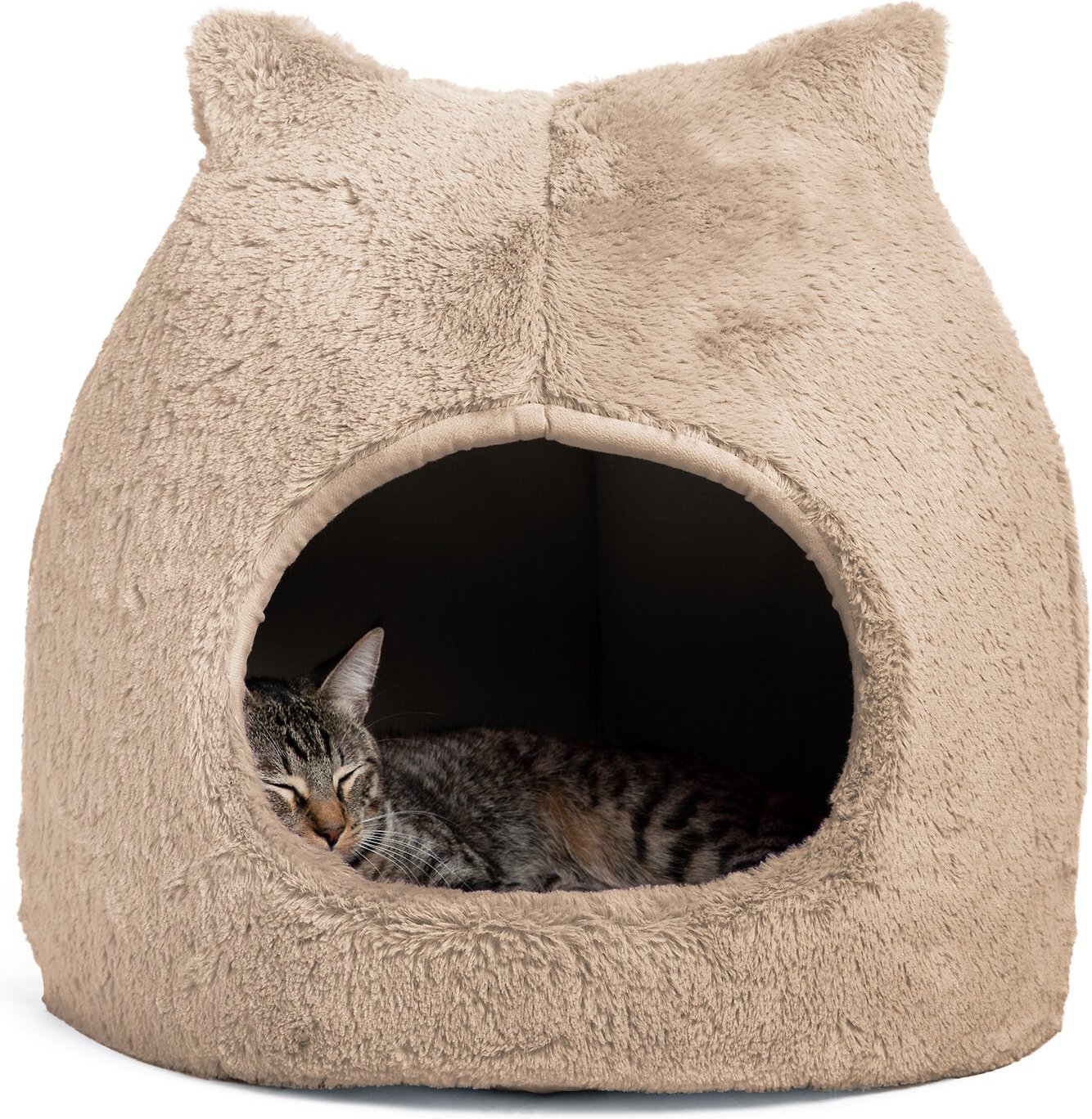 Best Friends By Sheri Meow Hut Covered Cat Dog Bed Wheat Standard