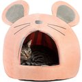 Best Friends by Sheri Novelty Meow Hut Mouse Cat Bed, Peach
