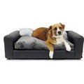 Moots Premium Leatherette Sofa Cat & Dog Bed w/Removable Cover, Charcoal, Large
