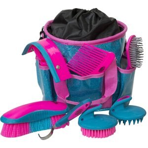 Weaver Leather Horse Grooming Kit, Blue/Pink