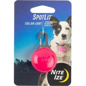 Nite Ize SpotLit Dog & Cat Carabiner Collar Light, Pink