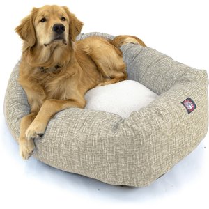 Majestic Pet Palette Heathered Sherpa Bagel Bolster Dog Bed, Tan, Small