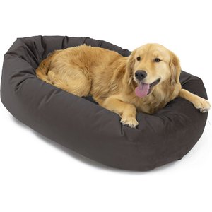 Majestic Pet Velvet Bagel Bolster Dog Bed, Coal, Small