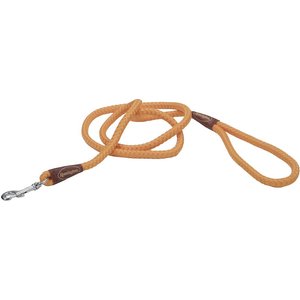 Remington Braided Rope Dog Leash, Safety Orange, 6-ft long, 1/2-in wide