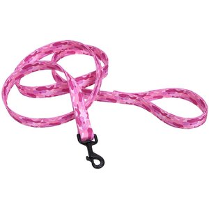 Remington Double-Ply Polyester Dog Leash, Remington Camo Pink, 6-ft long, 1-in wide
