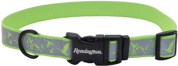 Remington Reflective Polyester Dog Collar, Lime Duck Cattails, 18 to 26-in neck, 1-in wide slide 1 of 2
