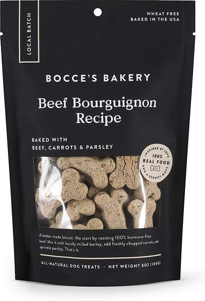 Bocce's Bakery Local Batch Beef Bourguignon Recipe Dog Treats, 8-oz bag slide 1 of 2