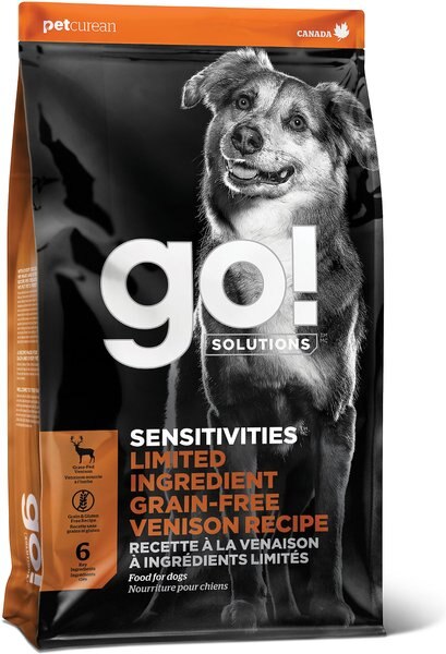 Go! Solutions SENSITIVITIES Limited Ingredient Venison Grain-Free Dry Dog Food, 22-lb bag slide 1 of 9