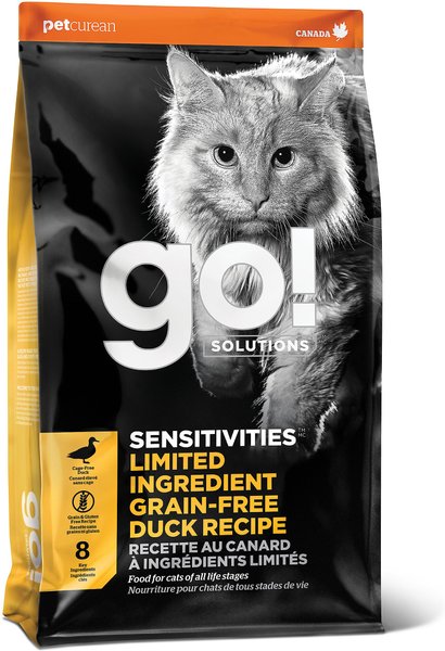 Go! Solutions SENSITIVITIES Limited Ingredient Duck Grain-Free Dry Cat Food, 16-lb bag slide 1 of 10