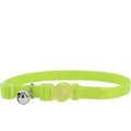 Safe Cat Snag-Proof Polyester Breakaway Cat Collar with Bell, Lime, 8 to 12-in neck, 3/8-in wide