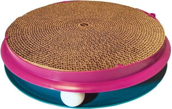 Turbo Track Ball & Scratch Pad Cat Toy with Catnip slide 1 of 4