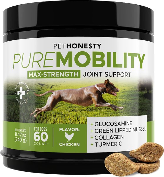 PetHonesty PureMobility Max-Strength Chicken Flavored Soft Chews Joint Supplement for Dogs, 60 count slide 1 of 7