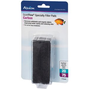 Aqueon QuietFlow 20/75 Carbon Reducing Specialty Aquarium Filter Pads