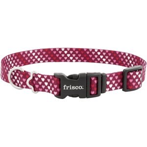 Frisco Gradient Hearts Polyester Dog Collar, Gradient Hearts, MD - Neck: 14–20-in, Width: 3/4-in