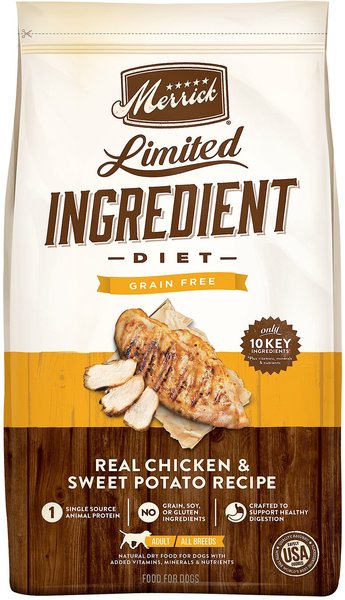Merrick Limited Ingredient Diet Grain-Free Dry Dog Food Real Chicken & Sweet Potato Recipe, 22-lb bag slide 1 of 8