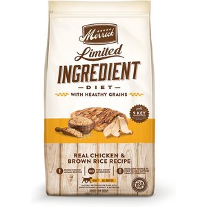 Merrick Limited Ingredient Diet Dry Dog Food Real Chicken & Brown Rice Recipe with Healthy Grains, 22-lb bag