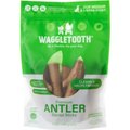 Waggletooth Premium Antler Sticks Grain-Free Large Dental Dog Treats, 14.2-oz bag, Count Varies