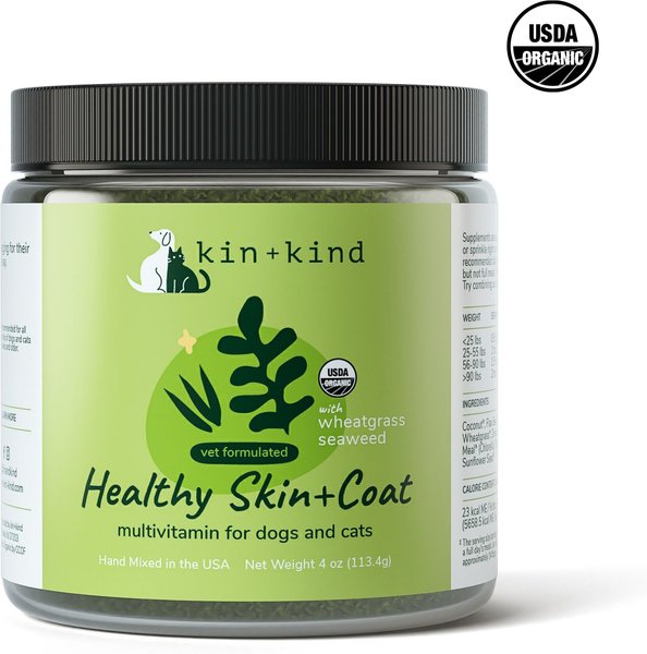 kin+kind Organic Healthy Skin & Coat Dog & Cat Supplement, 4-oz bottle slide 1 of 4