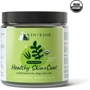 kin+kind Organic Healthy Skin & Coat Dog & Cat Supplement, 4-oz bottle