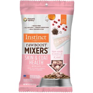 Instinct by Nature's Variety Freeze-Dried Raw Boost Mixers Grain-Free Skin & Coat Health Recipe Cat Food Topper, 0.75-oz bag
