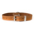Euro-Dog Traditional Leather Dog Collar, Tan, Large: 14 to 19-in neck