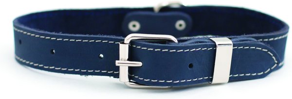 Euro-Dog Traditional Leather Dog Collar, Navy, X-Small: 9 to 11-in neck slide 1 of 6