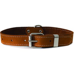 Euro-Dog Traditional Leather Dog Collar, Bark Brown, XX-Large: 19 to 25-in neck