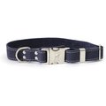 Euro-Dog Quick Release Leather Dog Collar, Navy, Large: 15 to 23-in neck