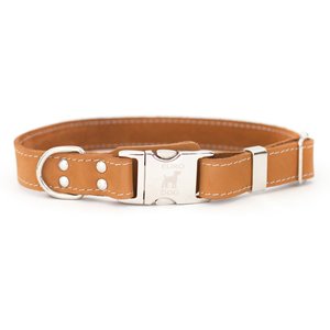 Euro-Dog Quick Release Leather Dog Collar, Tan, Large: 15 to 23-in neck