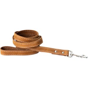 Euro-Dog Leather Dog Leash, Bark Brown, 6-ft long, 3/4-in wide