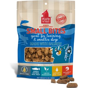 Plato Small Bites Salmon Grain-Free Dog Treats, 2.5-oz bag