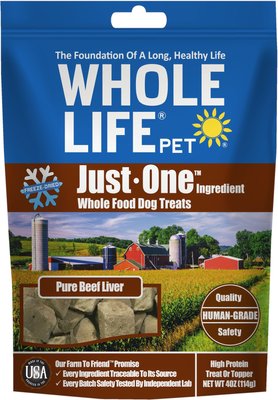 Whole Life Just One Ingredient Pure Beef Liver Freeze-Dried Dog Treats, slide 1 of 1