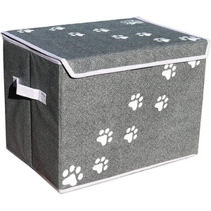 Feline Ruff Collapsible Dog & Cat Toy Storage Bin, Gray