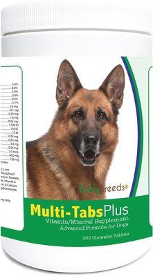 Healthy Breeds German Shepherd Multi-Tabs Plus Chewable Tablets Dog Supplement, 365 count, slide 1 of 1