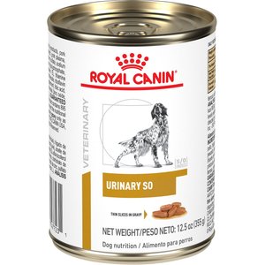 Royal Canin Veterinary Diet Adult Urinary SO Thin Slices in Gravy Canned Dog Food, 12.5-oz can, case of 24