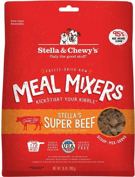 Stella & Chewy's Stella's Super Beef Meal Mixers Freeze-Dried Raw Dog Food Topper, 35-oz bag slide 1 of 3