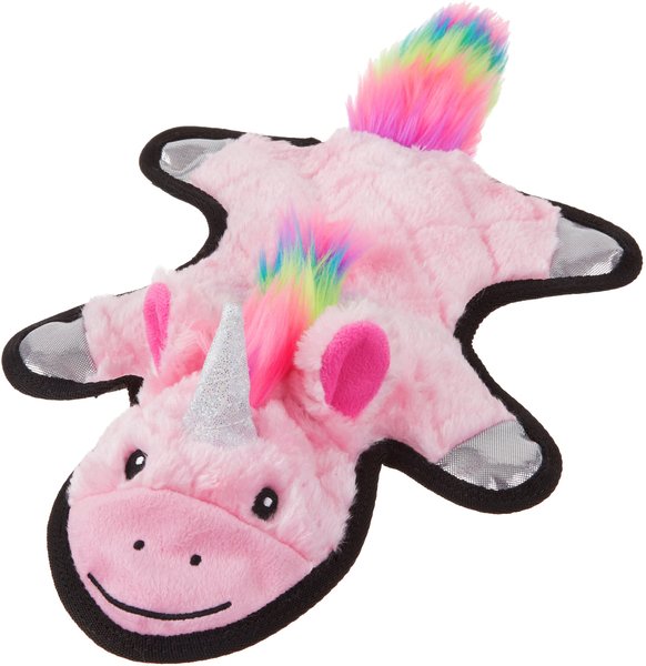 Frisco Mythical Mates Flat Plush Squeaking Unicorn Dog Toy, Pink slide 1 of 3