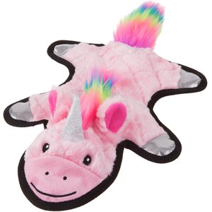 Frisco Mythical Mates Flat Plush Squeaking Unicorn Dog Toy, Pink