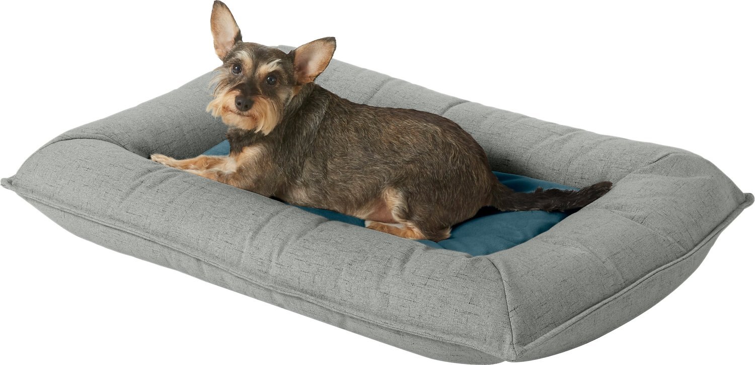 Frisco Orthopedic Bolster Dog Bed w/Removable Cover, Harbour Blue, Large