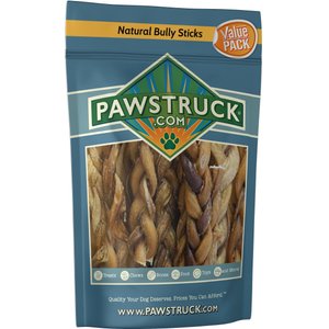 Pawstruck Braided Bully Sticks Dog Treats, 1-lb bag, 9-in