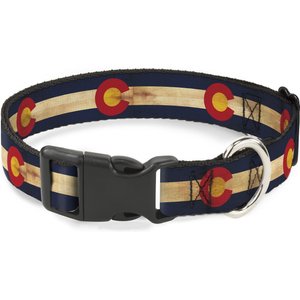 Buckle-Down State Plastic Clip Polyester Dog Collar, Small: 9 to 15-in neck, 1-in wide